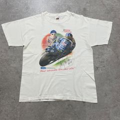 00s.プリントTシャツ レーシング ホワイト L【ST145】