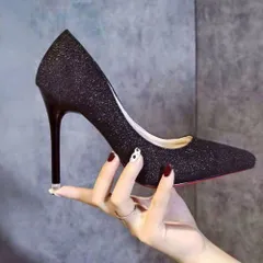 ☆ ブラック(ヒール10cm) ☆ 37(23.5cm) ☆ ウエディングシューズ pky2c パーティー パンプス 結婚式 ハイヒール ポインテッドトゥパンプス ウェディングシューズ ウエディングシューズ ブライダルシューズ 二次会 2次会 前撮り