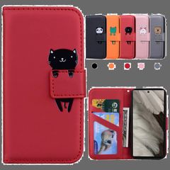 【特価商品】ノート型 防水 薄型 動物柄 かわいい スマホケース 7a 7a 7a 7a Pixel 男女兼用 Pixel Pixel Pixel Google Google スタンド機能 カードホル 財布付き カード収納 手帳型ケース (赤) ぴくせる7a
