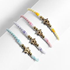 【制作キット】スタービーズのミサンガブレスレット * 星の瞳 *　選べる4色