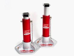 エマーソン(Emerson) 車用アルミジャッキスタンド 3t レッド 2個セット 6段階高さ設定(272/290/320/350/370/397mm) 愛車を傷つけないラバーパッド付 EM-212R