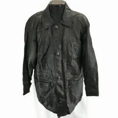 バリオマックス★イタリア製羊革/ラムレザーコート【L/黒】内ポケット/ウエストドローコード/フルジップ/VARIOMAX◆BC67L<sale>