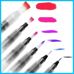 【早発送】水筆 水彩画用筆 ６本セット 190mm 水彩ペン ウォーターブラシ 絵筆 水彩ブラシペン ートペイントブラシセット 水彩色鉛筆- 水書 道具 多目的水彩ブラシペン6本 お子供様/初心者/筆書き/絵を描く（ホワイト）