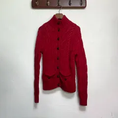 ポロ Ralph Lauren(ラルフローレン) (女性) ケーブル ニット 赤 カーディガン