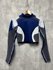 ZARA basic ザラ ベーシック クロップド丈 長袖ニット ニット セーター sizeM/青 ◆■ レディース