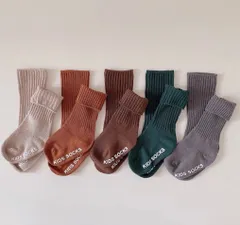 無地　くすみカラー　キッズソックス　ベビーソックス