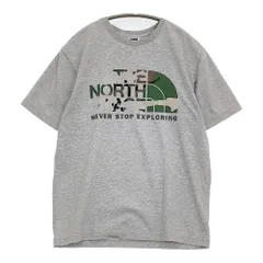 THE NORTH FACE TEK TEE ON31203 サイズM 迷彩ロゴ カモフラ 半袖Ｔシャツ カットソー グレー ザノースフェイス【中古】5-0809S♪