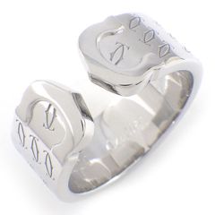 カルティエ Cartier リング C2 2C ハッピーバースデー 2000年ホリデー限定 ロゴ K18WG 13.5号 / #53 【中古】
