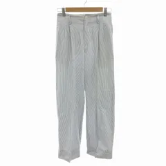 ラルフローレン RALPH LAUREN ストライプパンツ スラックス ストレート シアサッカー 2タック 7 S 水色 ライトブルー 白 ホワイト /FT 1021 ■GY09