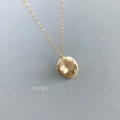 ◆ 340 ニュアンス コイン ネックレス 40cm K16GP マット ゴールド ◆　再販 定番 人気 大人 上品 華奢 きれいめ シンプル アクセサリー