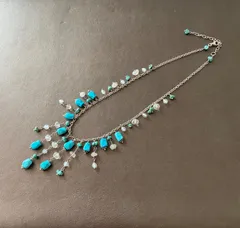 ※ABERTINO※  ターコイズ シルバーチェーン シャンデリア ネックレス SV925