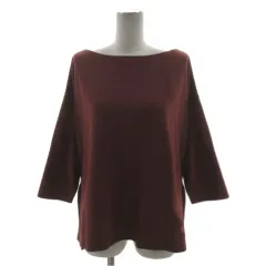 B&Y ユナイテッドアローズ BEAUTY&YOUTH ビューティー&ユース BY ポンチボートネックプルオーバー 1612-699-4428 七分袖 テールカット スリット エンジ