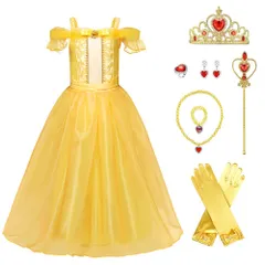 美女と野獣 ベル 子供 ドレス コスチューム 豪華８点セット 100～140cm