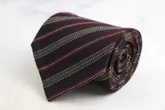 ミラショーン ブランド ネクタイ ウール ストライプ柄 PO メンズ ブラウン mila schon 【中古】