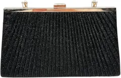 KIDSMAL ハンド バッグ パーティー 結婚式 二次会 フォーマル レディース 3Way ショルダー クラッチ(ブラック)