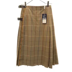 Burberrys バーバリーズ 90s オールド チェック柄 ミモレ丈 プリーツ ラップスカート 11 ベージュブラウン レディース 古着