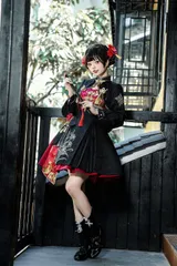 新品未使用 捉妖少女 Lolita ロリータ コスプレ衣装  コスチューム 国風 新中式デザイン 吊りスカート＆半スカート 上着＋脚カバー 秋春用 セットアップ 提花生地 高品質 仮装 撮影会 イベント衣装 ハロウィン 推し活 プレゼントにも最適