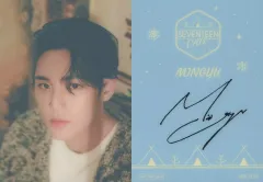 【中古】コレクションカード(男性) SEVENTEEN/MINGYU(ミンギュ)/裏面印刷サイン入り/「SEVENTEEN CAFE 2022 ～WINTER CAMPING～」EC(オンライン)購入特典カフェオリジナルカード