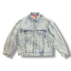 24aw M supreme デニムジャケット　インディゴ Supreme Distressed Selvedge Trucker Jacket (FW24) - $368