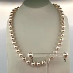 【リメイクジュエリー】 ジュエリーセット オーロラ花珠鑑別鑑定書付 あこや真珠 ネックレス&イヤリング パール約8.5-8.9/8.8mm