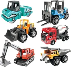 ideamall ショベルカー 車 働く車 おもちゃ ミニカー 砂場 プレゼント 6個セット 対象年齢6歳以上(カラフル)
