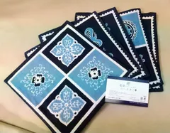 五枚セット 藍染リバーシブルコースター