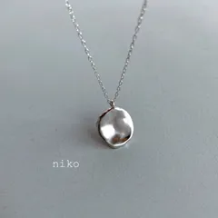 ◆ 342 ニュアンス コイン ネックレス 40cm ロジウム マット シルバー ◆　再販 定番 人気 大人 上品 華奢 きれいめ シンプル アクセサリー