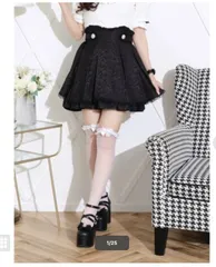 ノエミー 花柄ジャガードフレアスカートブラック Sサイズ