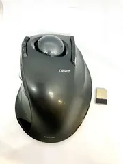 I【HY】O【中古】ELECOM エレコム ワイヤレスマウス (レシーバー付属) トラックボール 人差し指用 8ボタン ブラック M-DT2DRBK [ゆうパケット発送、送料無料]HY003