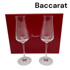 ほぼ未使用 バカラ Baccarat シャトーバカラ シャンパンフルート 2客セット ペア グラス クリスタル S5U184