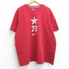 XL/古着 ナイキ NIKE 半袖 ブランド Tシャツ メンズ ビッグロゴ 星 72 大きいサイズ コットン クルーネック 赤 レッド 25aug06 中古