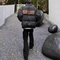 秋冬 コーデ メンズ  服 シンプル ファッション オシャレ 大人 かっこいい 大きいサイズ ストリート 紳士服 レトロ アメリカン フライング ヒップ ホップ コットン ジャケット レター オーバーサイズ エコ レザー ジャケット 