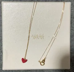 美品⭐︎ahkah blanc ティランハートネックレス 18Kゴールド　金 AHKAH blanc アーカーブラン イニシャルネックレス ハート