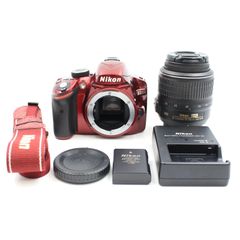 ■シャッター数4546枚！良品■ Nikon D3200 レッド レンズキット  デジタル一眼レフカメラ ニコン