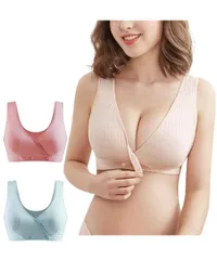 [Avan Knight] 授乳 ブラジャー マタニティ ノンワイヤー ナイトブラ 大きいサイズ クロス オープン 前開き 美乳 ママ 赤ちゃん 綿 無地 カシュクール サイズ 調整可能 AK043 (3色セット① XLサ [3色セット① XLサイズ] [M]