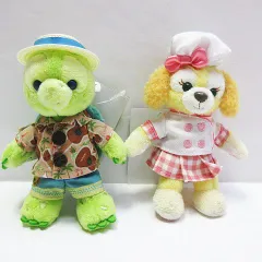 未使用タグ付き 東京ディズニーシー ダッフィー&フレンズ 2体セット オル・メル クッキー・アン ぬいぐるみバッジ 保管品 E227Z