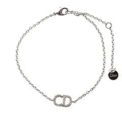 クリスチャンディオール Christian Dior クレール ディー リュヌ Clair D Lune ブレスレット CDシグネチャー メタル クリスタル ホワイト /YO19 ■OH