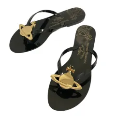 ヴィヴィアンウエストウッド Vivienne Westwood melissa トングサンダル ビーチサンダル ワンポイントロゴ 7 黒 ブラックのサムネイル