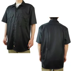 新品 DICKIES ディッキーズ メンズ 半袖シャツ D1574 MENS S/S WORK SHIRT ワークシャツ BLACK 黒 ブラック チカーノ TATOO 作業着 ローライダー HIPHOP