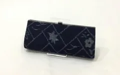クラッチバック/美品/紺/紬/バック/着物/おしゃれ/和装小物【ゆずりは】8060