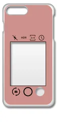 【新品未使用】iPhone7 Plus iPhone8 Plus アイフォン7/8プラス クリア ハードケース (ピンク) カメラアプリ風 フォトフレーム くすみカラー カバー スマホケース cl-iphone7plus-414