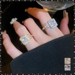 オープンリング レディース 大粒指輪韓国おしゃれフォークリング プチプラ パーティーアクセサリー キラキラ 彼女誕生日プレゼント 女性 大ぶり指輪 フリーサイズフェイクダイヤ指輪 高見えリング大きめ 大人上品リング人気