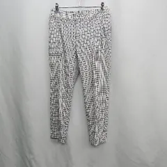 ◇ Θ green label relaxing UNITED ARROWS グリッド柄 ストレートパンツ サイズ36 ホワイト ブラック レディース E  【1409240010616】