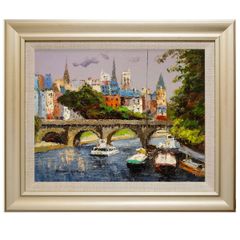 笹倉鉄平、【ルツェン夕景】、希少な額装用画集より、状態良好、新品