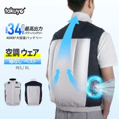 【2025年進化型・最高34V出力】空調ウェア バッテリー ファンセット 40000mAh 34V 185L/秒 体感温度-25℃ 最大28H稼動 空調 服 空調ベスト ベスト 冷却服 空調作業服 空調 作業 服 空調作業着 空調扇風服 ワークウェアのサムネイル