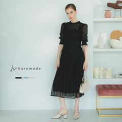 【在庫限り】 パーティードレス 結婚式 オケージョンドレス フォーマル ロング オケージョン 20代 30代 ワンピース ミモレ丈 レディース haremode 323205
