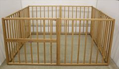 サワベビー ウッドサークル ナチュラル 木製ベビーサークル 内寸約145×135 日本製 5ヵ月頃～ クリーニング済み D3462207