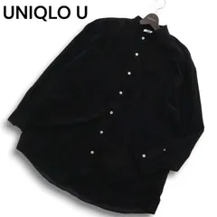 UNIQLO U ユニクロ ユー ルメール 秋冬 コーデュロイ★ 長袖 バンドカラー シャツ Sz.3XL メンズ 黒 大きいサイズ 特大