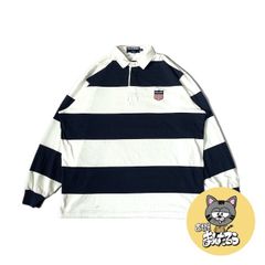 90s 古着 ポロスポーツラルフローレン 長袖ポロシャツ ラガーシャツ XL