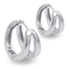 【フープピアス】Adelina Style (アデリナスタイル) シルバー フープピアス ジルコニア リングピアス S925 ピアス レディース メンズ ジュエリー 幅10.0mm 内径12mm 両耳 ペア (タイプG シルバー) プレゼント